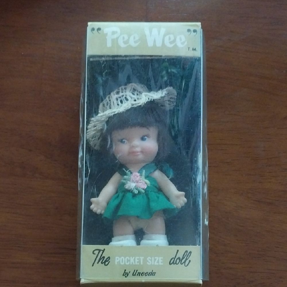 Pee Wee Pocket Size Doll with Green Dress